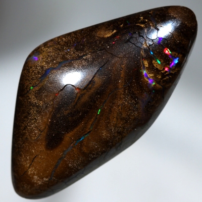 SOLID BOULDER OPAL Sparkling red, green and gold amongst patterned boulder opal SEE VIDEO
